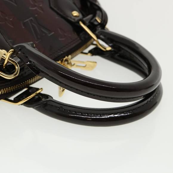 LOUIS VUITTON Vernis Rayure Alma BB HandBag Amarante M91700 Auth bs2951A - Picture 7 of 10